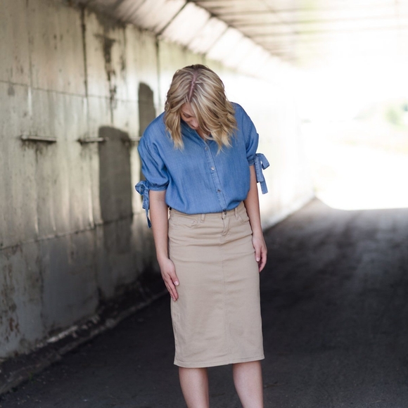 Khaki Skirt sz 10 - Picture 2 of 7